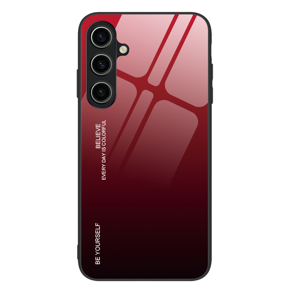 

Für Samsung Galaxy S23 fe Gradient Color Case Temperierte Glas+pc+tpu -schutzhilfe - Rot+schwarz, Galaxy S23 FE