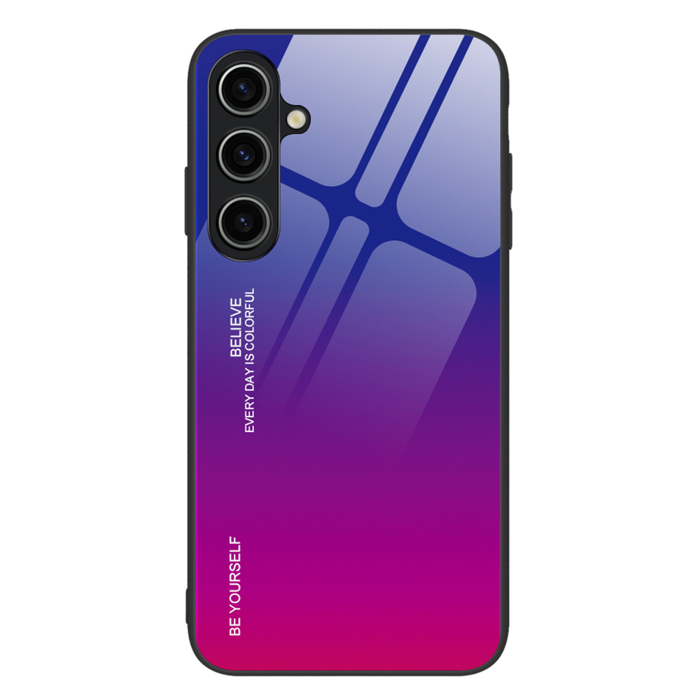 

Für Samsung Galaxy S23 fe Gradient Color Case Temperierte Glas+pc+tpu -schutzhilfe - Blau+rose, Galaxy S23 FE