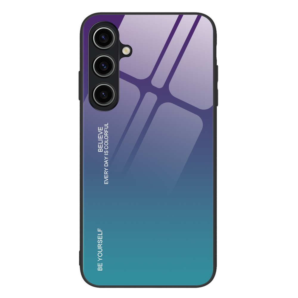 

Für Samsung Galaxy S23 fe Gradient Color Case Temperierte Glas+pc+tpu -schutzhilfe - Lila+blau, Galaxy S23 FE