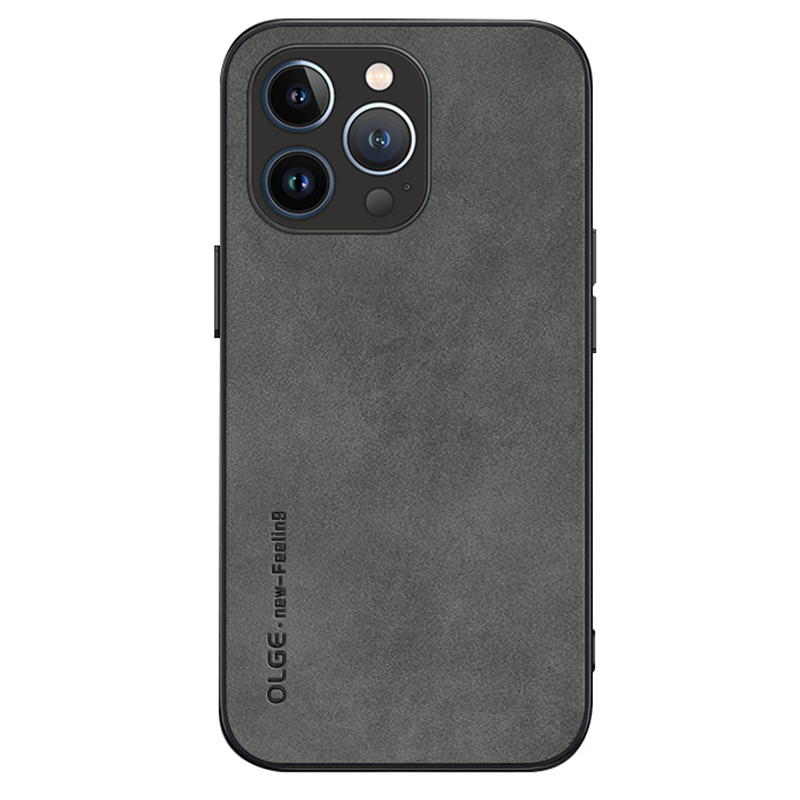 

Olge Für Iphone 15 Pro Max PU Leder+tpu Back Hülle Kratzfeste Schutzhilfe - Grau, iPhone 15 Pro Max