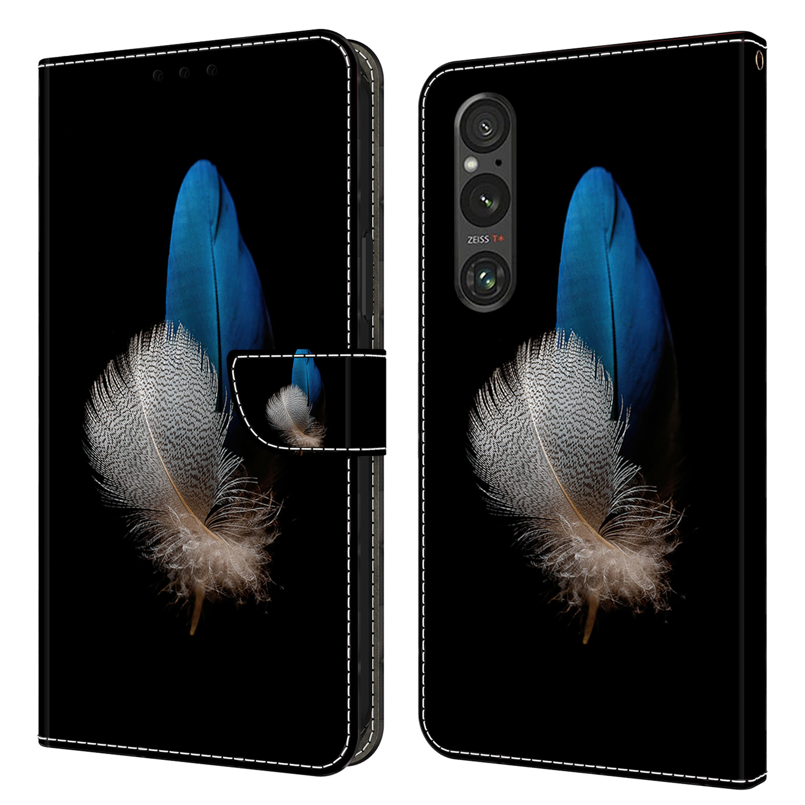 

Für Sony Xperia 1 V Wallet PU Leder Schutzhülle 3D -muster -druckständer Telefonabdeckung - Zwei Federn, Sony Xperia 1 V