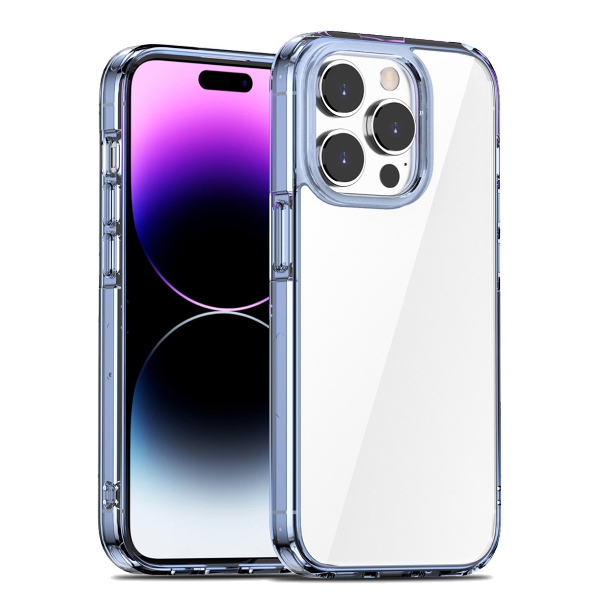 

Diamond -serie Für Iphone 15 Plus Schocksicheres Telefongehäuse Hoher Transparenz -pc+tpu -rückzugabdeckung - Transparent Blau, iPhone 15 Plus