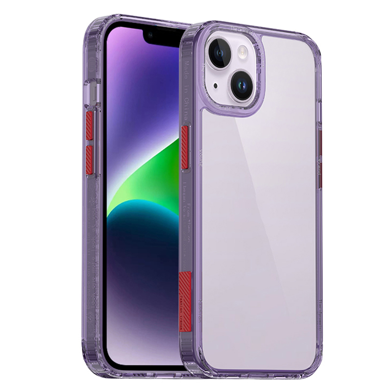 

Mobilfunkkoffer Für Iphone 15, Vier Ecken Airbag Schockdichte PC+TPU -rückzugabdeckung - Lila, iPhone 15