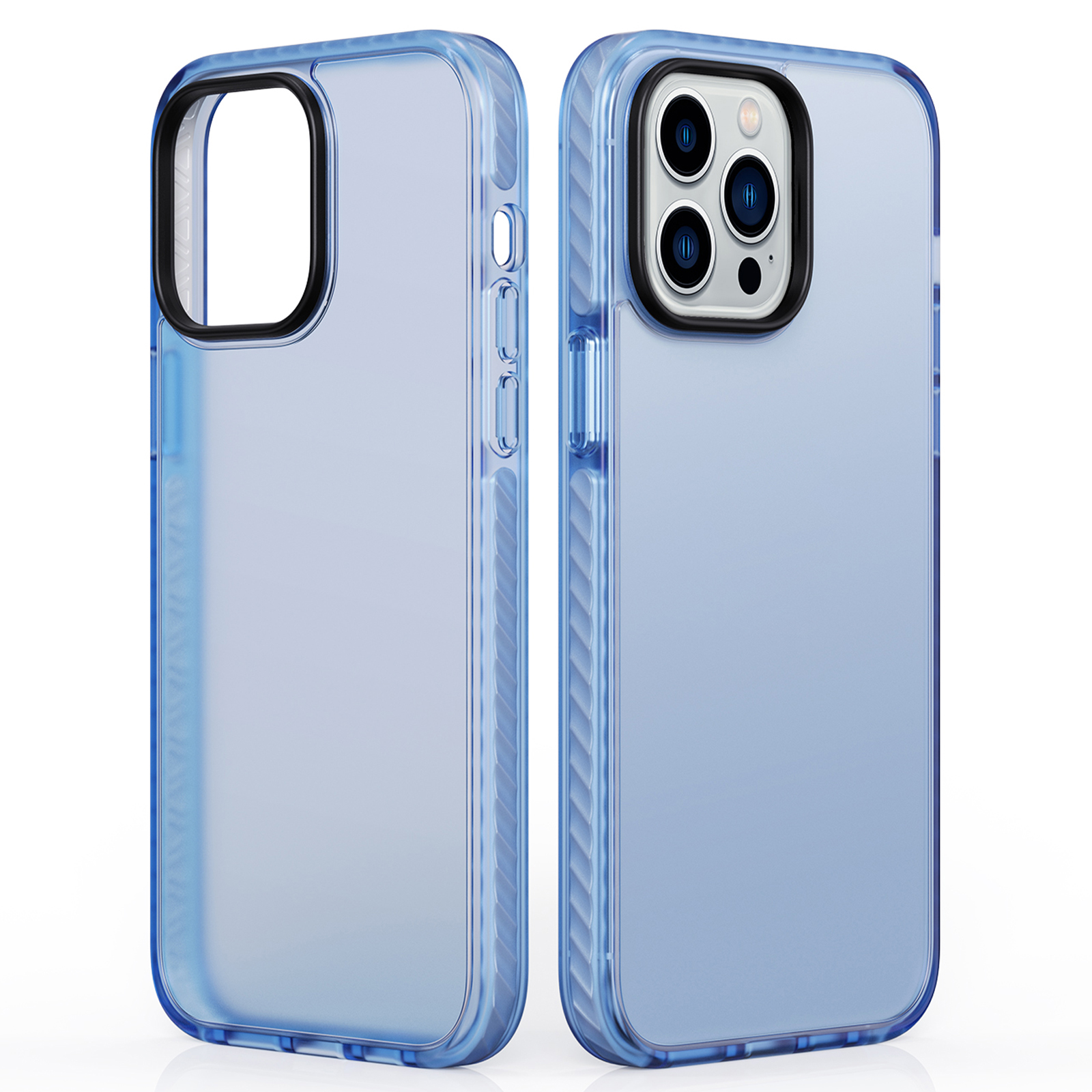 

Für Iphone 15 Pro Drop Resistant Phone Protective Cover Matte PC+TPU Back Case - Blau, iPhone 15 Pro