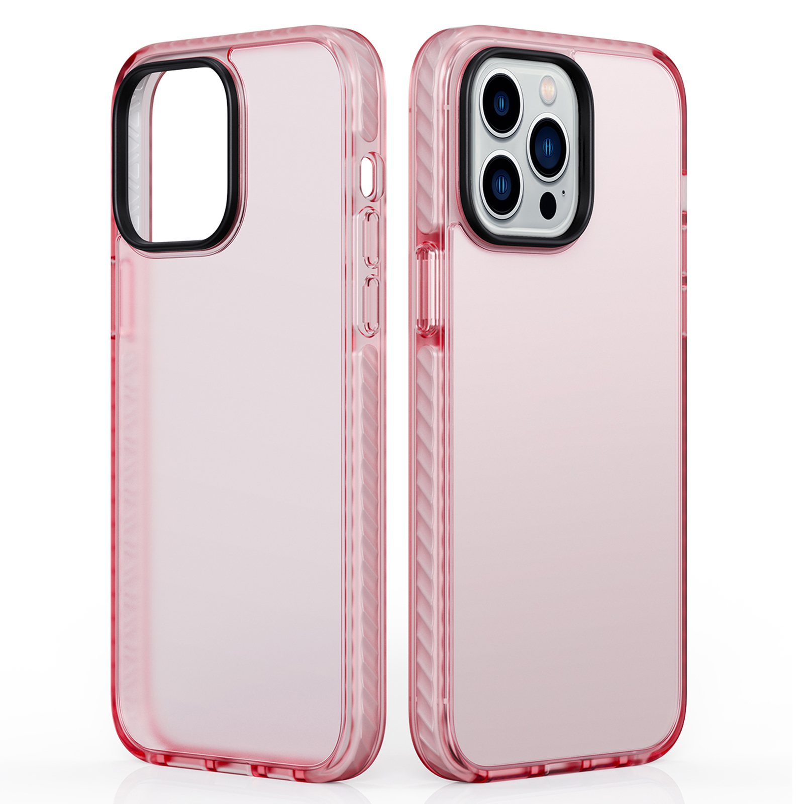 

Für Das Iphone 15 Pro Max Schockdelie -telefon -schutzabdeckung Matt PC+TPU Back Case - Rosa, iPhone 15 Pro Max