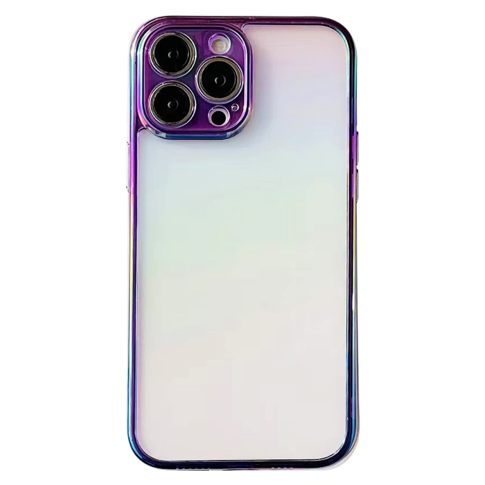 

Anti-drogen-telefonhülle Für Iphone 15 Plus Farbelektroplanten TPU+PC Slim Telefonabdeckung - Transparent Lila, iPhone 15 Plus