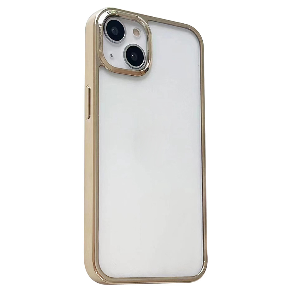 

Anti-kratzer-telefonhülle Für Iphone 15 Elektroplatten TPU+PC Ultra Clear Telefonabdeckung - Gold, iPhone 15