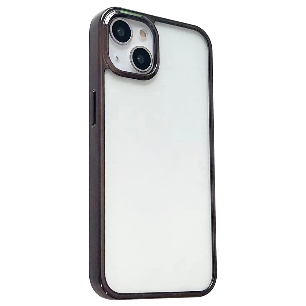 

Anti-fall-kristall-clear-hülle Für Iphone 15 Pro Elektroplatten TPU+PC Slim Telefonabdeckung - Schwarz, iPhone 15 Pro