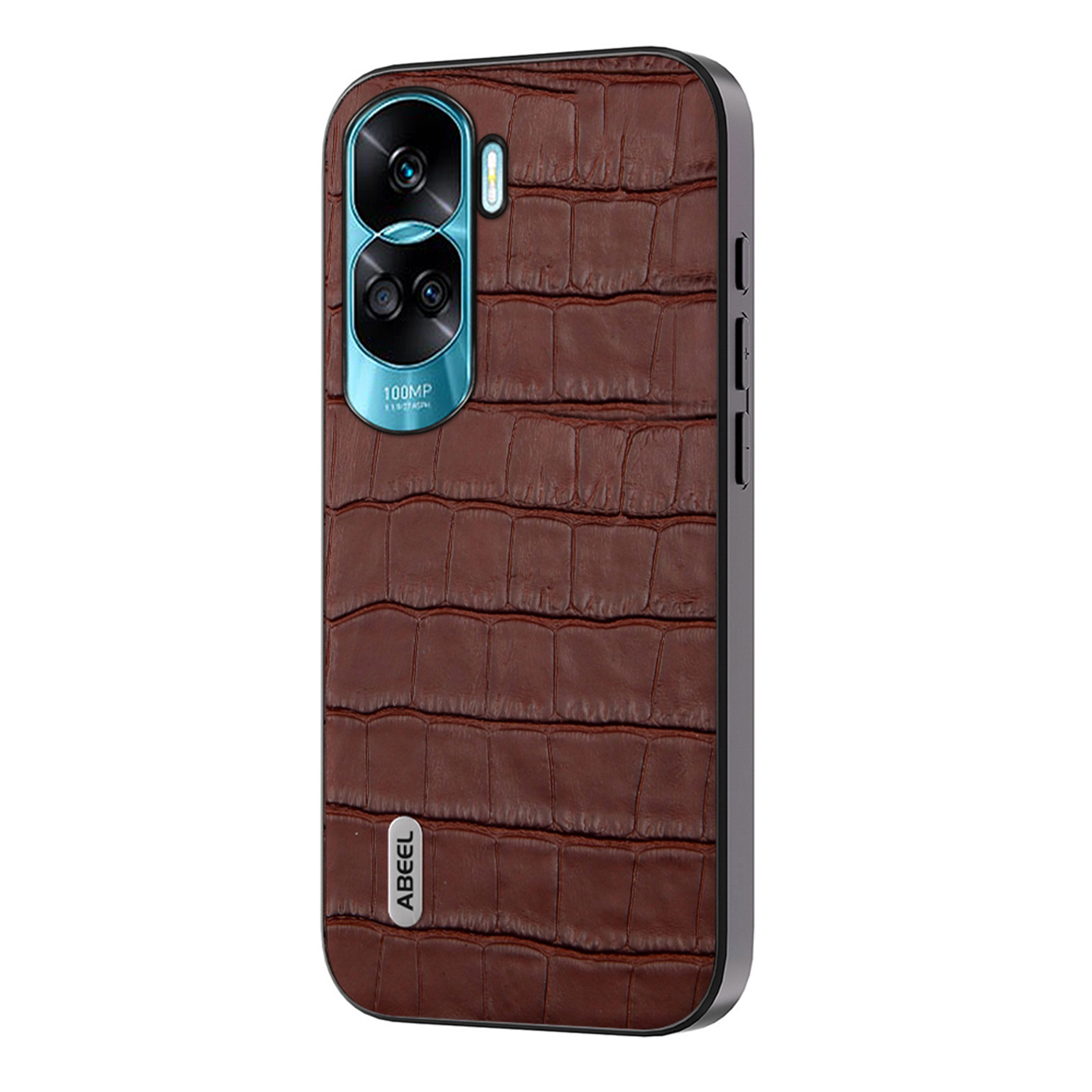 

Abel Für Ehren X50i 5g / 90 Lite 5G Cowide Leder+tpu+pc -hülle Krokodil -textur -handyabdeckung - Braun, Honor X50i 5G