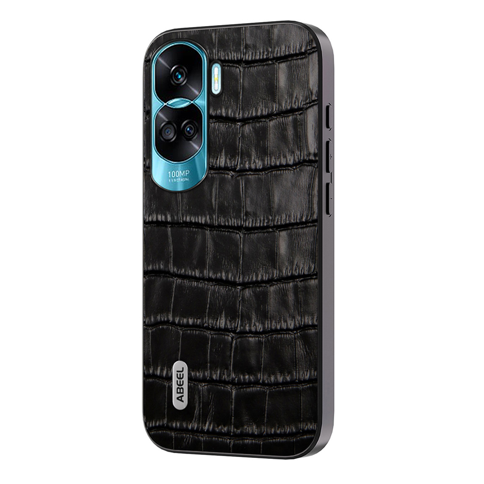 

Abel Für Ehren X50i 5g / 90 Lite 5G Cowide Leder+tpu+pc -hülle Krokodil -textur -handyabdeckung - Schwarz, Honor X50i 5G