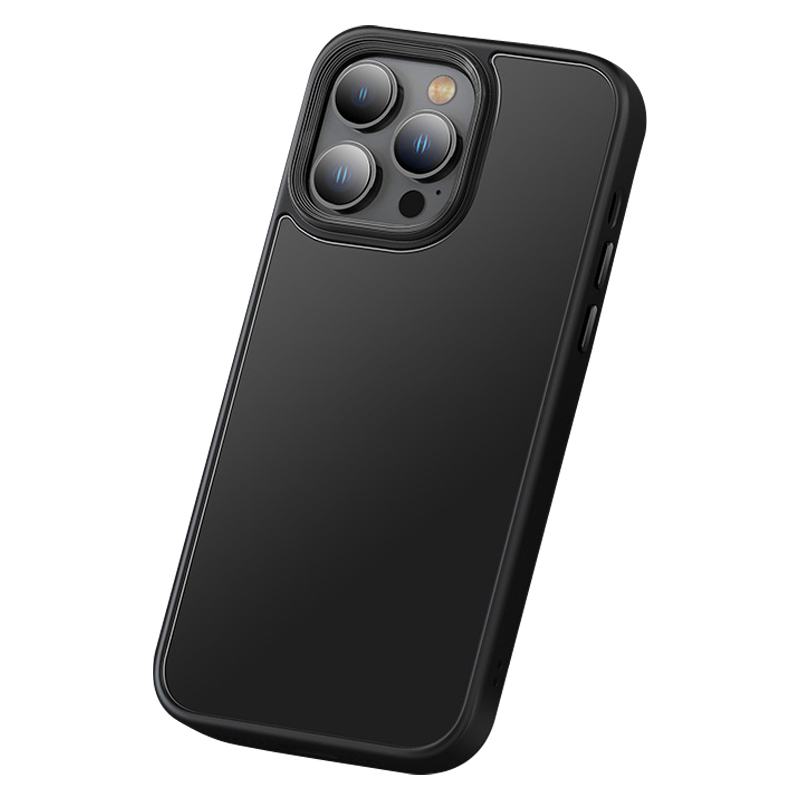 

Matte Pc+tpu-hülle Für Iphone 15 Pro Max Skin-Touch Slim Phone Cover Mit Metalllinsenrahmen - Schwarz, iPhone 15 Pro Max