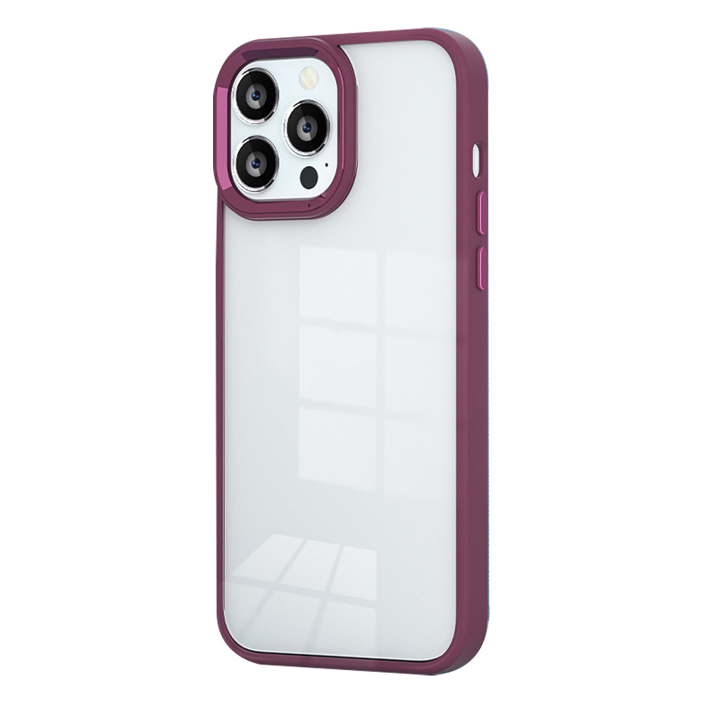 

Für Iphone 15 Süßigkeitenfarbe TPU+PC Phone Case Skin-touch Hohe Transparenz Rückdecke - Pflaumenrot, iPhone 15