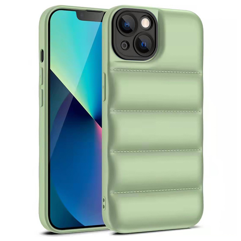 

Für Iphone 15 Pro Max-kollisionsresistent Airbag Down Mantel Back Case Anti-schlupf-tpu-telefonabdeckung - Grün, iPhone 15 Pro Max