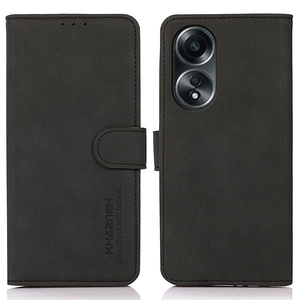 

Khazneh Für Oppo A58 5G Feine Textur Brieftasche PU Leder Smartphone Hülle Telefon Telefung - Schwarz, Oppo A58 5G