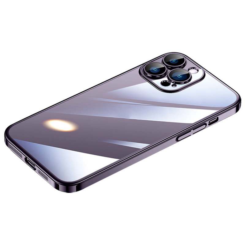 

Sulada Jingjia -serie Für Iphone 15 Pro Max Hard PC Clear Clear Hülle Temperierte Glaslinsen Filmelektroplierende Telefonabdeckung - Lila, iPhone 15 Pro Max