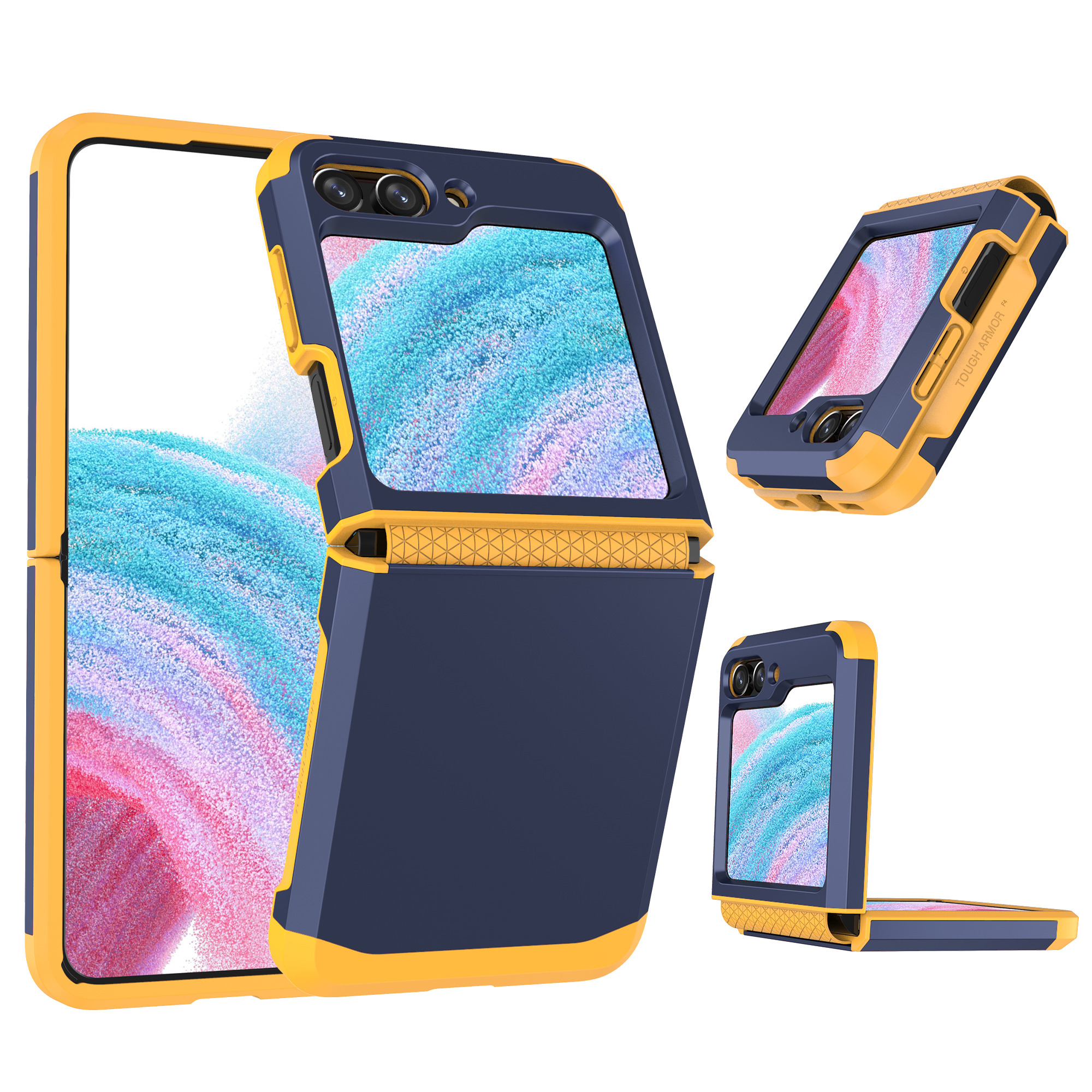 

Für Samsung Galaxy Z Flip5 5G Folding Phone Protective Cover PC + TPU Drop Proof Case - Blau, Galaxy Z Flip5 5G
