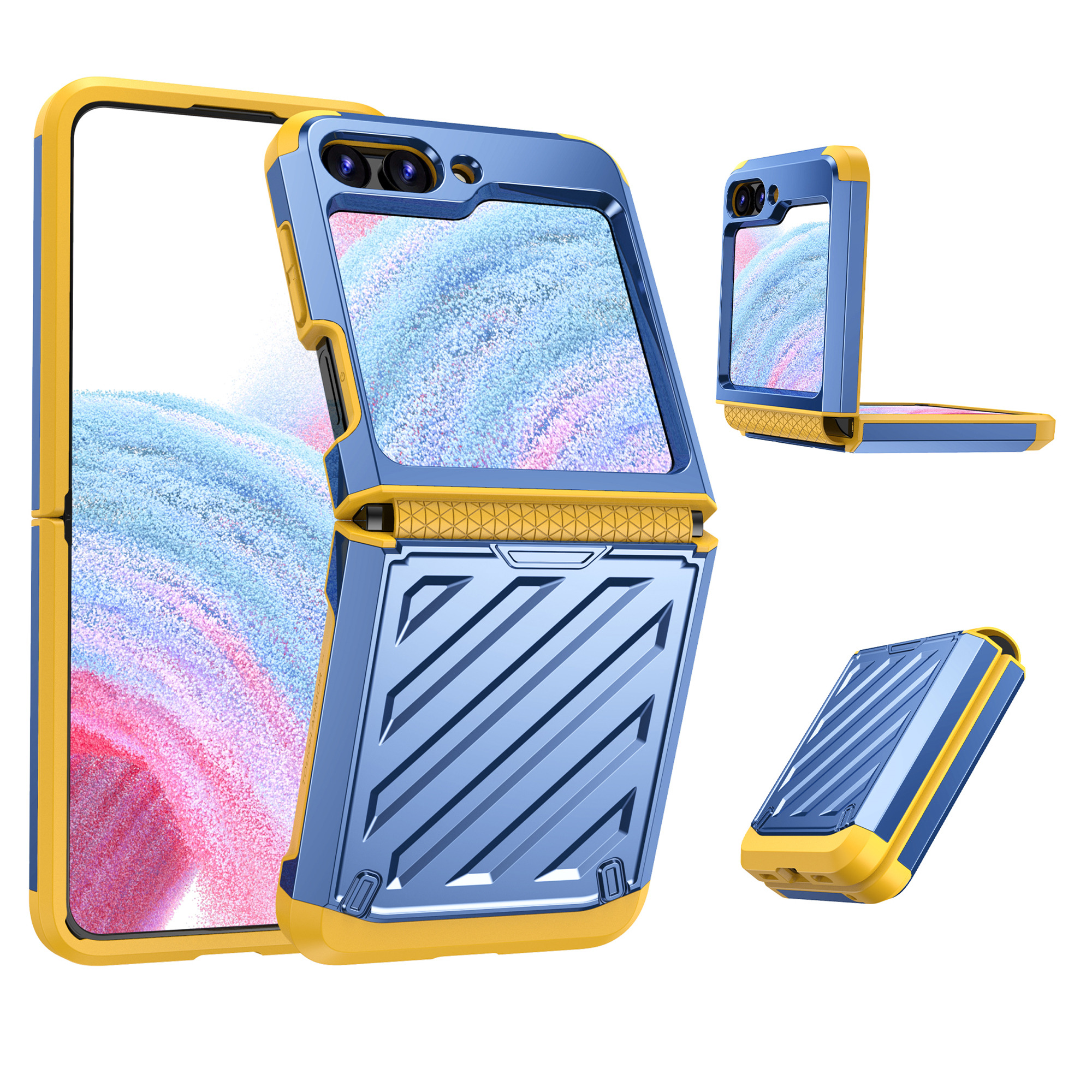 

Für Samsung Galaxy Z Flip5 5G Faltphontone Elektroplierende Schutzabdeckung PC + TPU Anti-fall-fall-hülle - Blau, Galaxy Z Flip5 5G