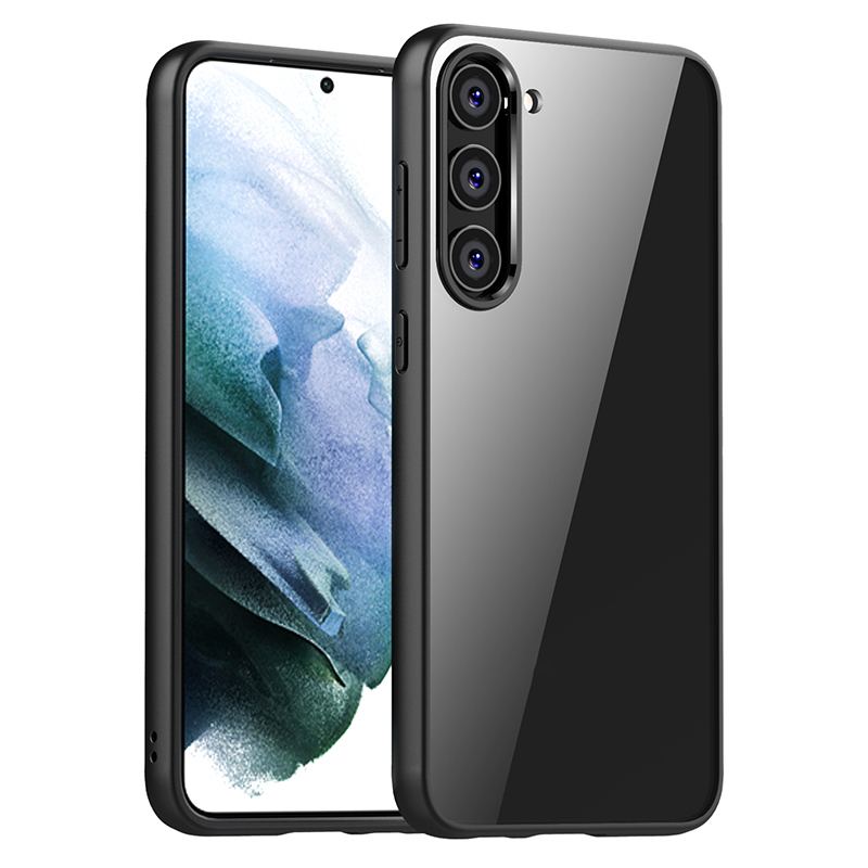 

Stoßdichtes Schlankes Telefongehäuse Für Samsung Galaxy S23+ Kristall Klarer Hartpc+ Soft TPU -telefonabdeckung - Schwarz, Galaxy S23+