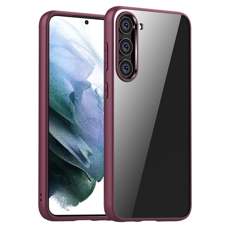 

Stoßdichtes Schlankes Telefongehäuse Für Samsung Galaxy S23+ Kristall Klarer Hartpc+ Soft TPU -telefonabdeckung - Weinrot, Galaxy S23+