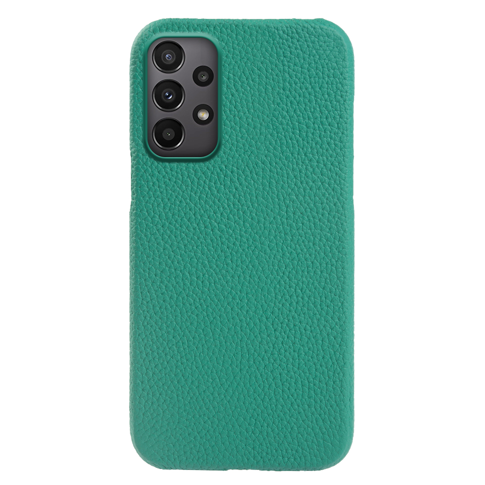 

Für Samsung Galaxy A23 4G / A23 5G (Global Version) Telefonkoffer Mikrofaserfutter Echte Kuhleder -pc -shell - Cyan, Galaxy A23 4G