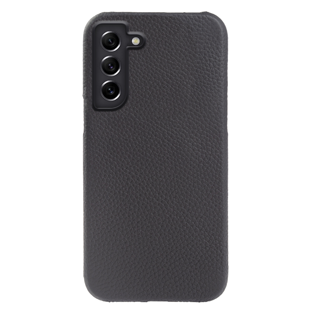 

Für Samsung Galaxy S21 4G / 5G Magnetic Phone Hülle Mikrofaserfutter Echte Kuhleder Beschichtete PC Schockdose Schale - Schwarz, Galaxy S21 4G