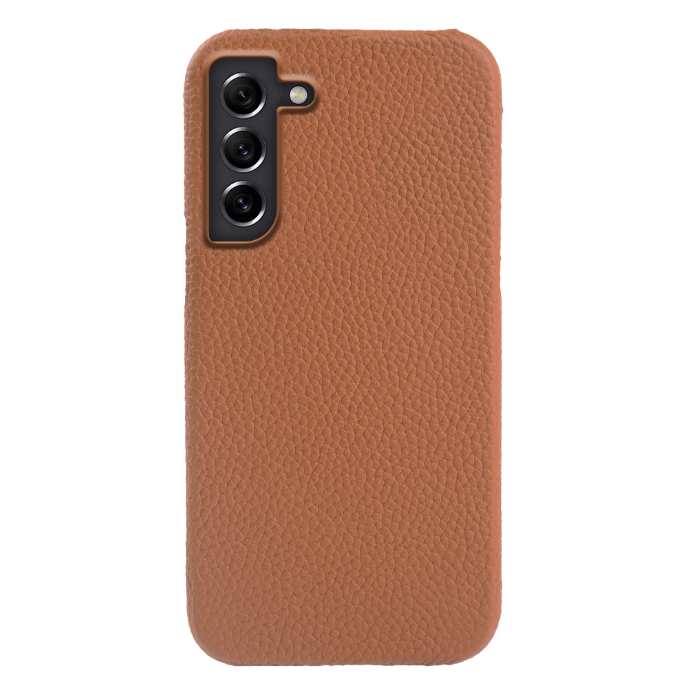 

Für Samsung Galaxy S21 4G / 5G Magnetic Phone Hülle Mikrofaserfutter Echte Kuhleder Beschichtete PC Schockdose Schale - Braun, Galaxy S21 4G