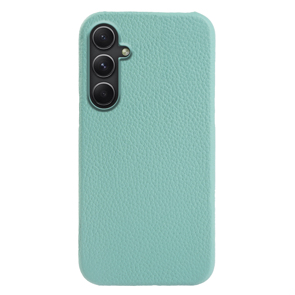 

Für Samsung Galaxy A54 5G Schock-absorbierende Telefonhülle Echtes Kuhleder Beschichtete PC Magnetic Shell - Minzgrün, Galaxy A54 5G