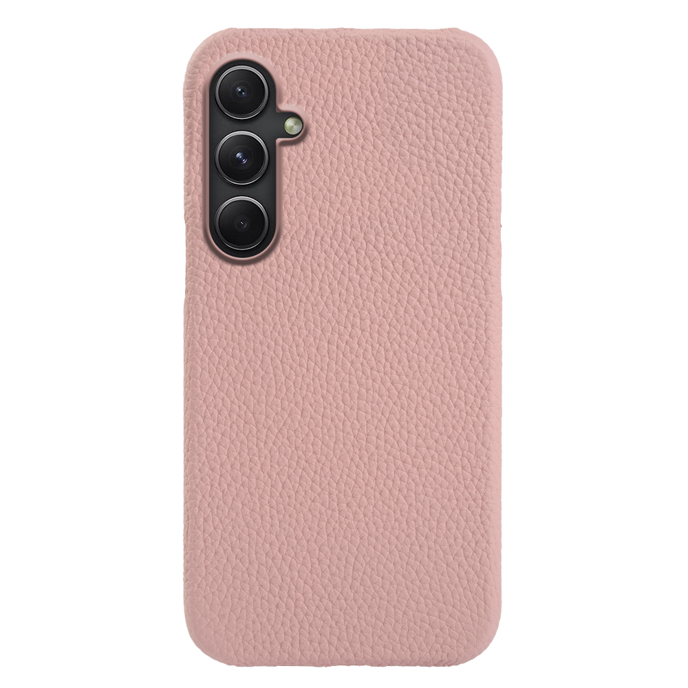 

Für Samsung Galaxy A54 5G Schock-absorbierende Telefonhülle Echtes Kuhleder Beschichtete PC Magnetic Shell - Rosa, Galaxy A54 5G