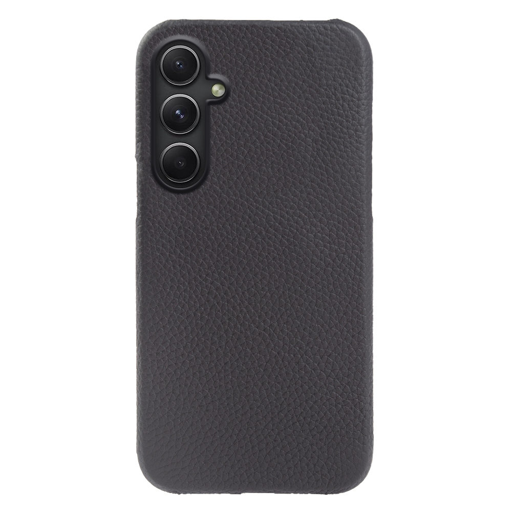 

Für Samsung Galaxy A54 5G Schock-absorbierende Telefonhülle Echtes Kuhleder Beschichtete PC Magnetic Shell - Schwarz, Galaxy A54 5G