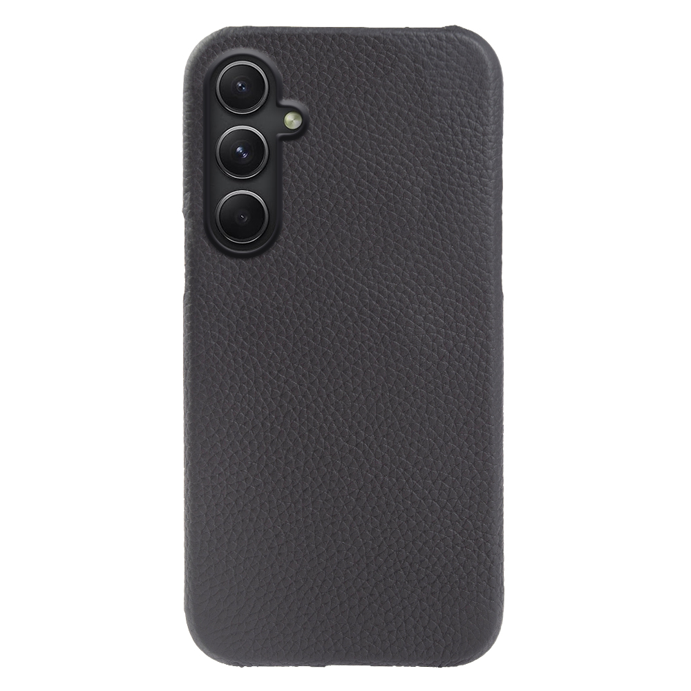 

Für Samsung Galaxy A34 5G Telefonhülle Echtes Kuhleder Beschichtetes PC Unvollständiger Abdeckungsschale - Schwarz, Galaxy A34 5G