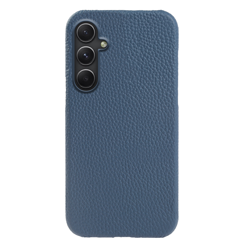 

Für Samsung Galaxy A34 5G Telefonhülle Echtes Kuhleder Beschichtetes PC Unvollständiger Abdeckungsschale - Blau, Galaxy A34 5G