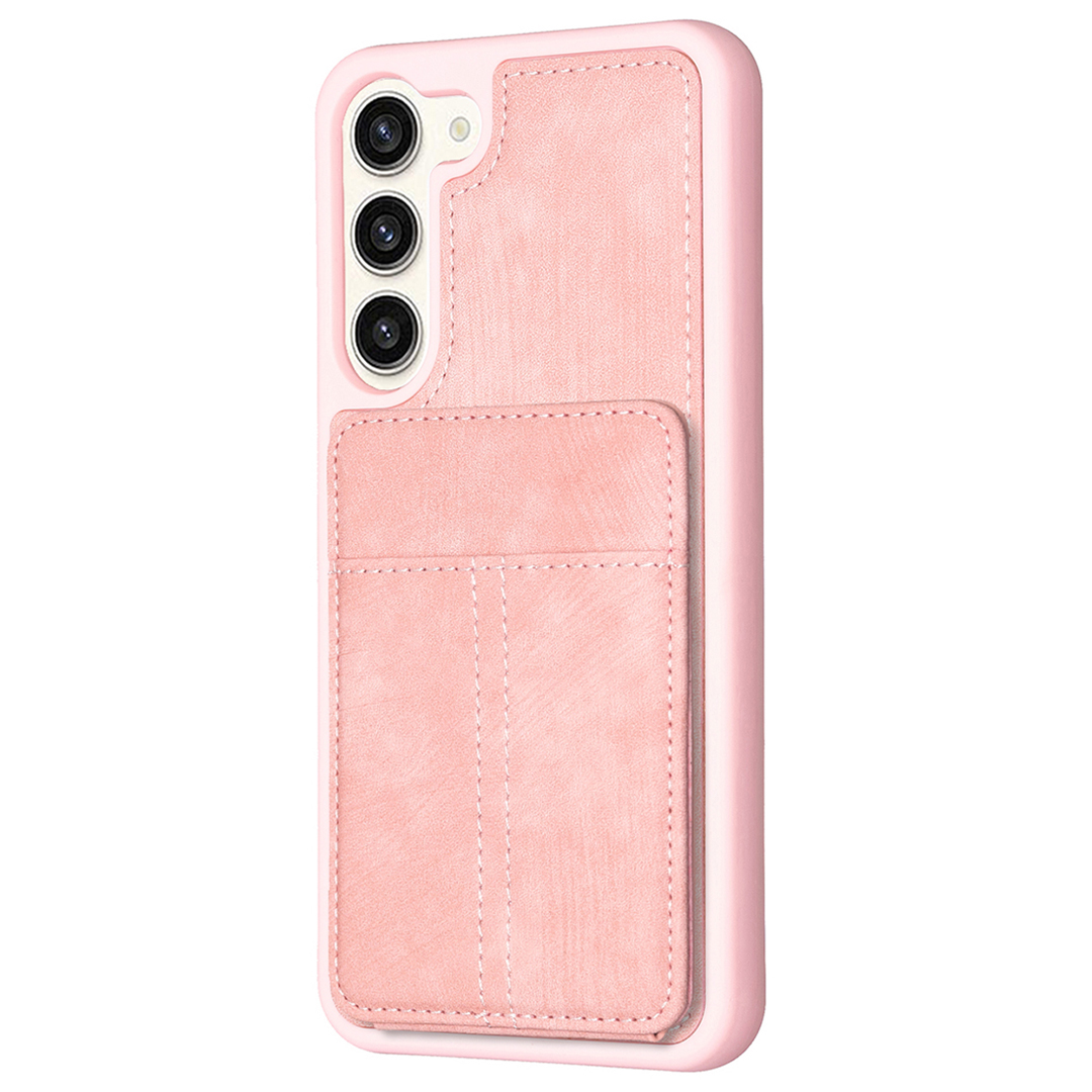 

BF28 Für Samsung Galaxy S23+ Kartensteckplätze Mattes PU -lederbeschichteter TPU -telefonabdeck - Rosa, Galaxy S23+