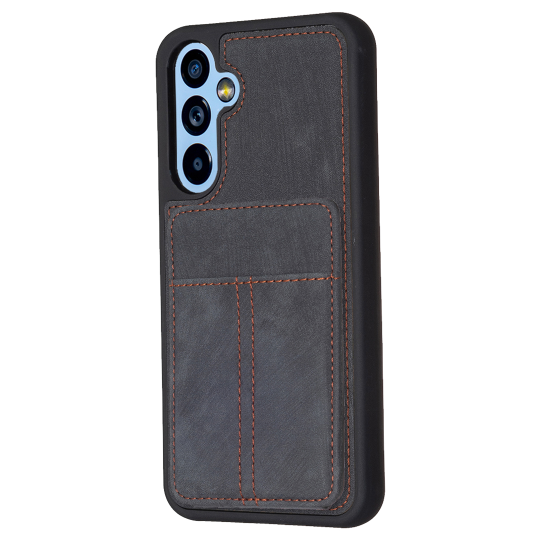 

BF28 Für Samsung Galaxy A54 5G Kartensteckplätze Shell Matte PU Lederbeschichtete TPU -telefonabdeckung Kickstand Hülle - Schwarz, Galaxy A54 5G