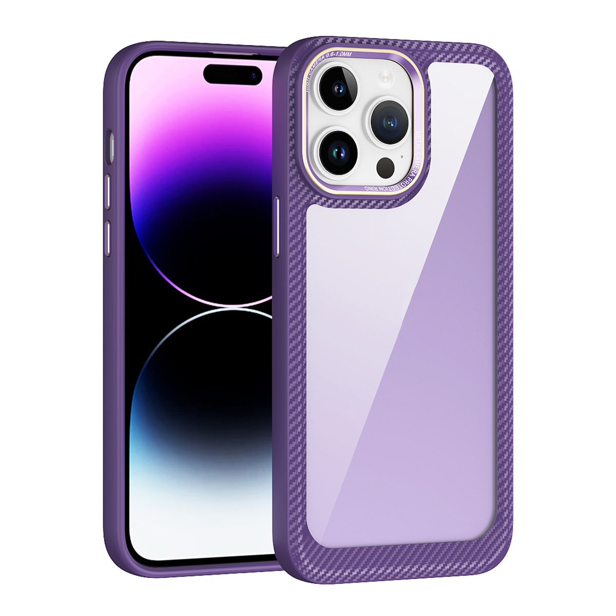 

Anti-slip-drop-proof-telefonhülle Für Iphone 15 Pro Max Tpu-rahmen+pc-panel+metalllinsen-rahmen-telefonabdeckung - Dunkelviolett, iPhone 15 Pro Max