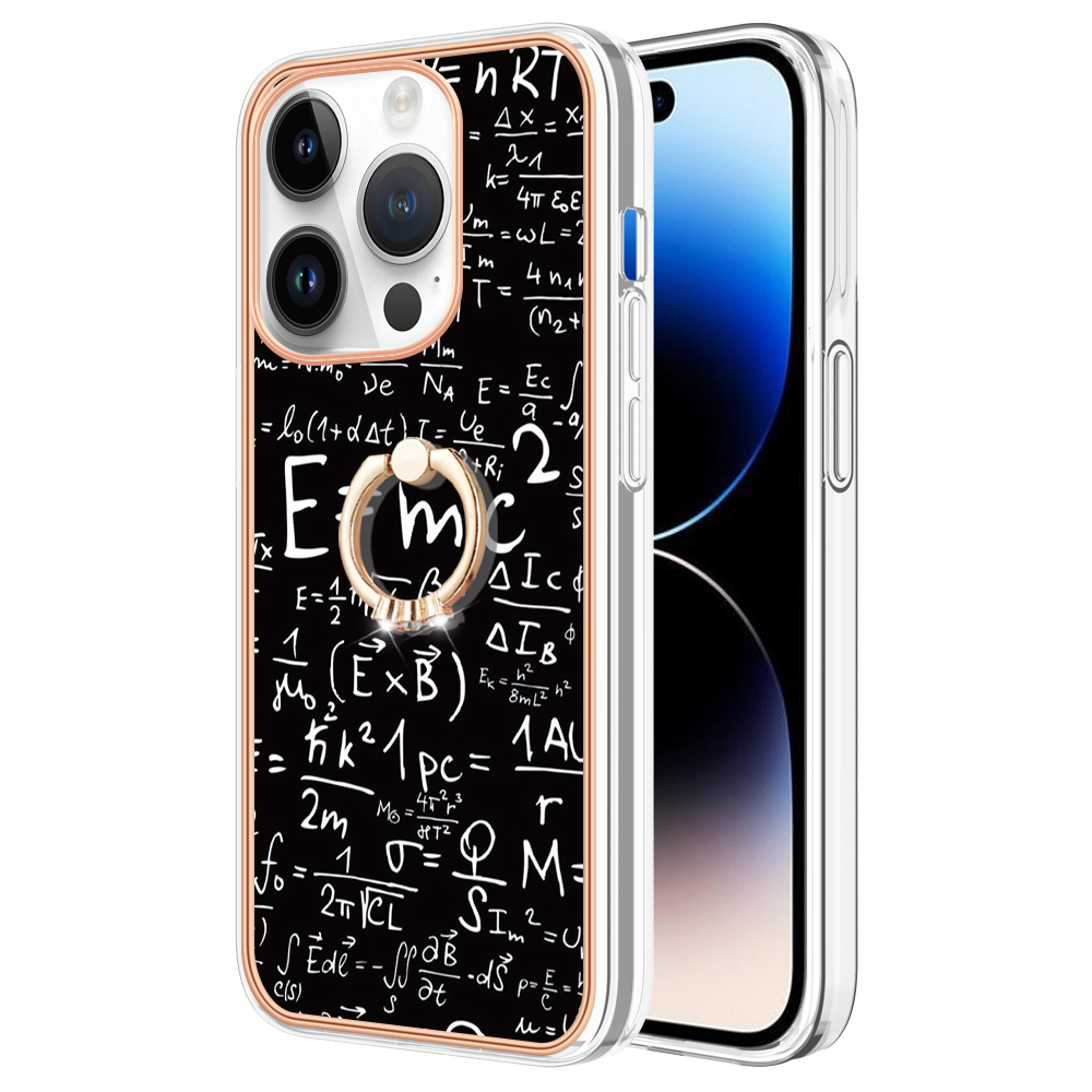 

YB IMD Series-20-style D Anti-drop-kickstand-hülle Für Iphone 15 Pro Max Imd-muster 2,0 mm Elektroplierende Tpu-telefonschale - Gleichung, iPhone 15 Pro Max
