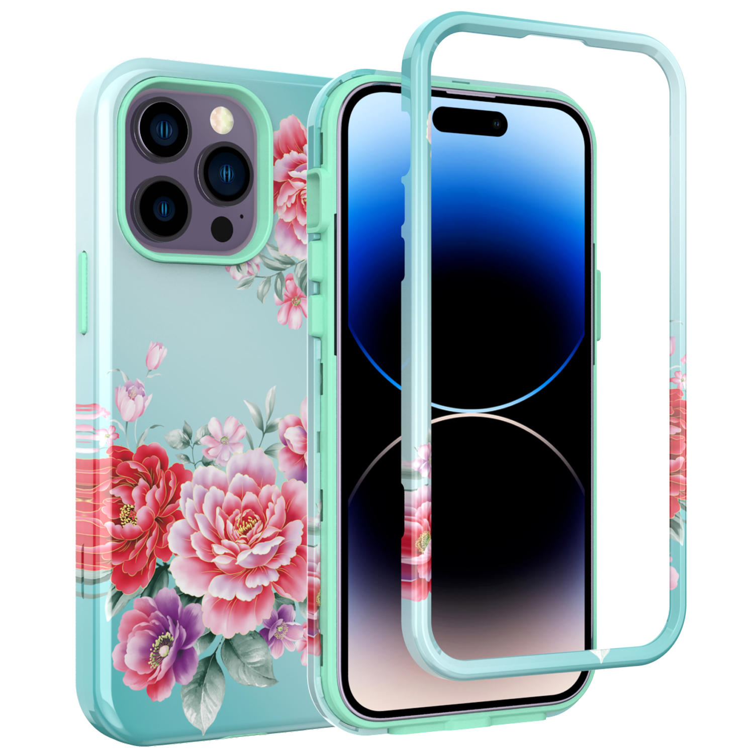 

GW03 Stylish Muster Imd-telefonhülle Für Iphone 15 Pro Max, PC + TPU Anti-drop-telefonabdeckung - 10045 Blumenmuster, iPhone 15 Pro Max
