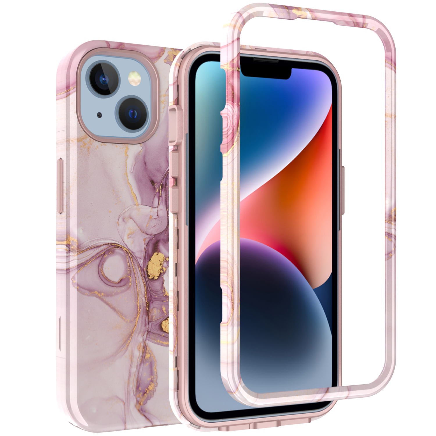 

GW03 PC + TPU -telefonhülle Für Iphone 15 Plus, IMD -muster -schutz -telefonabdeckung - 10031 Marmormuster, iPhone 15 Plus