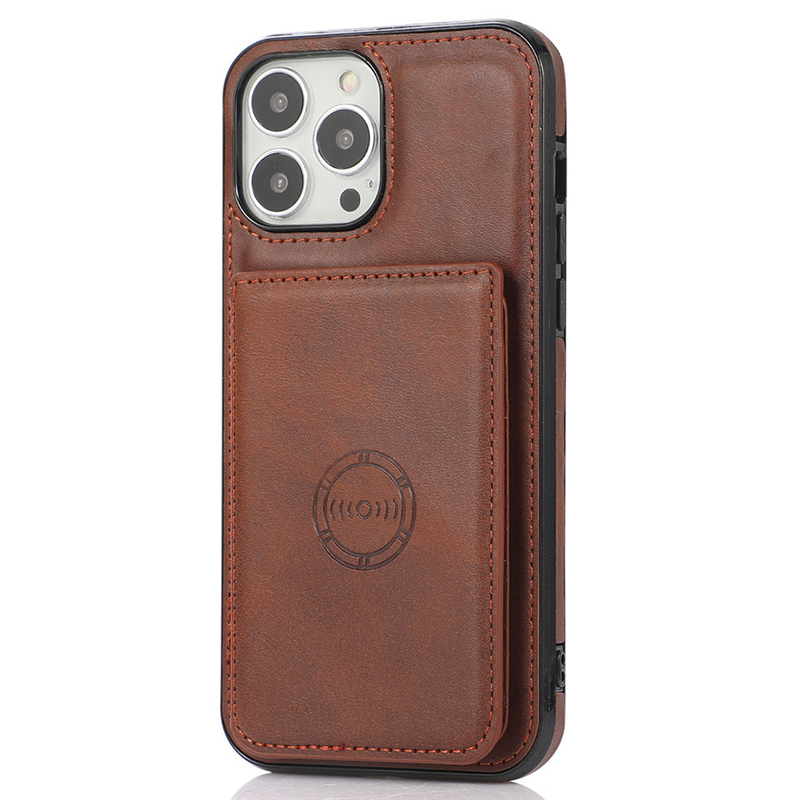 

Schockproof Pu+tpu-abdeckung Für Iphone 15 Pro Max Kickstand-kartenhalter-telefon-hülle Integriertes Metallblatt - Kaffee, iPhone 15 Pro Max