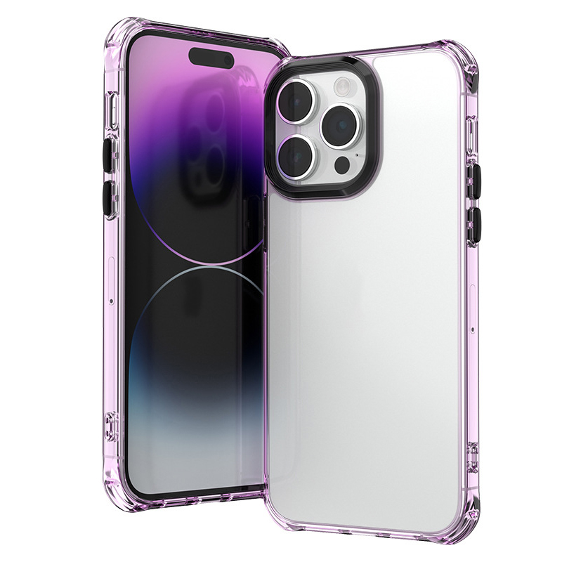 

F9 Für Iphone 15 Hochglänzende Transparenz PC+TPU Back Case Drop Proof Phone Cover - Rosa, iPhone 15