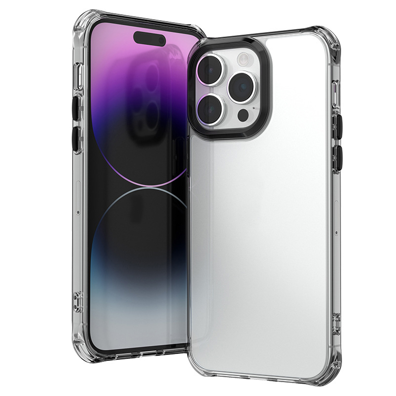 

F9 Für Iphone 15 Pro Fall Protection Back Case Glossy High Transparency PC+TPU -telefonabdeckung - Schwarz, iPhone 15 Pro