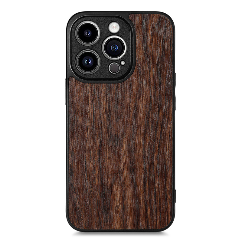 

Für Iphone 15 Pro Max Holz Texture Telefon Hülle PU -lederbeschichtete TPU -stoßdämpferabdeckung - Walnussholzkorn, iPhone 15 Pro Max