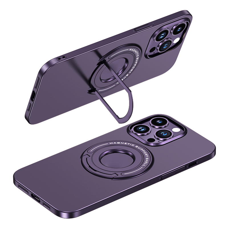 

Pc-telefonhülle Für Iphone 15 Pro Anti-fingerabdruck Mattes Kickstand Mit Magsafe Kompatibel - Dunkelviolett, iPhone 15 Pro