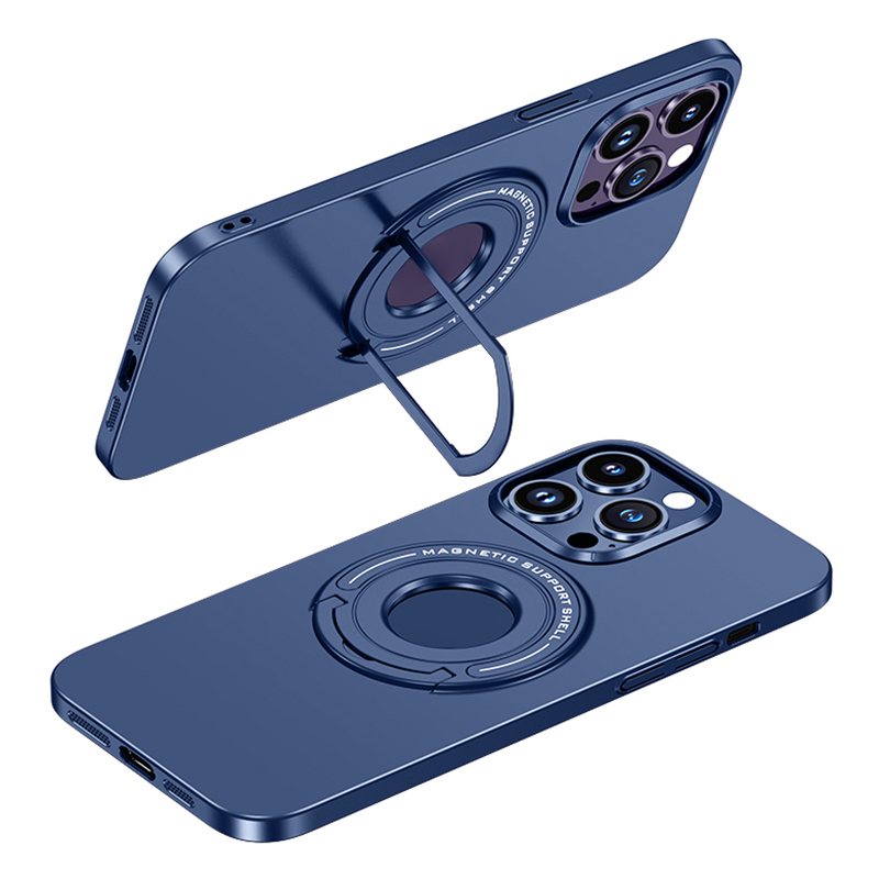 

Für Das Iphone 15 Pro Max Magnetic PC Phone Case Electroplating Matt Deck - Blau, iPhone 15 Pro Max
