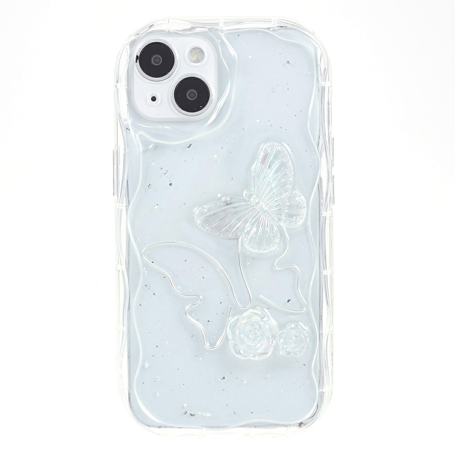 

Für Iphone 14 3D Butterfly / Wolkenmuster Anti-droge-rückdecke Epoxy Tpu-telefonhülle - Schmetterling, iPhone 14