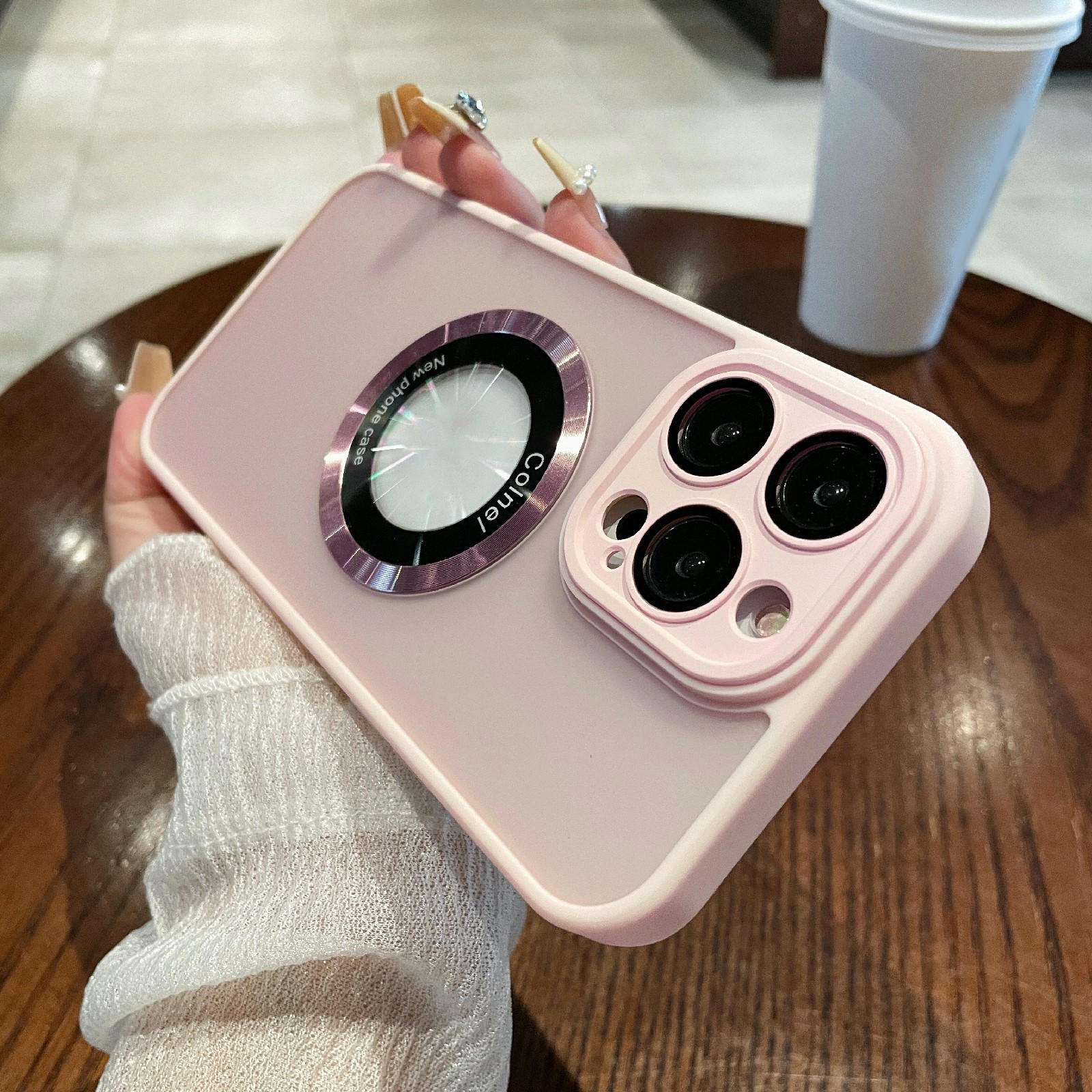 

Anti-drop-telefonhülle Für Iphone 15 Pro Max Skin-Touch TPU+PC Phone Shell Kompatibel Mit Magsafe - Rosa, iPhone 15 Pro Max