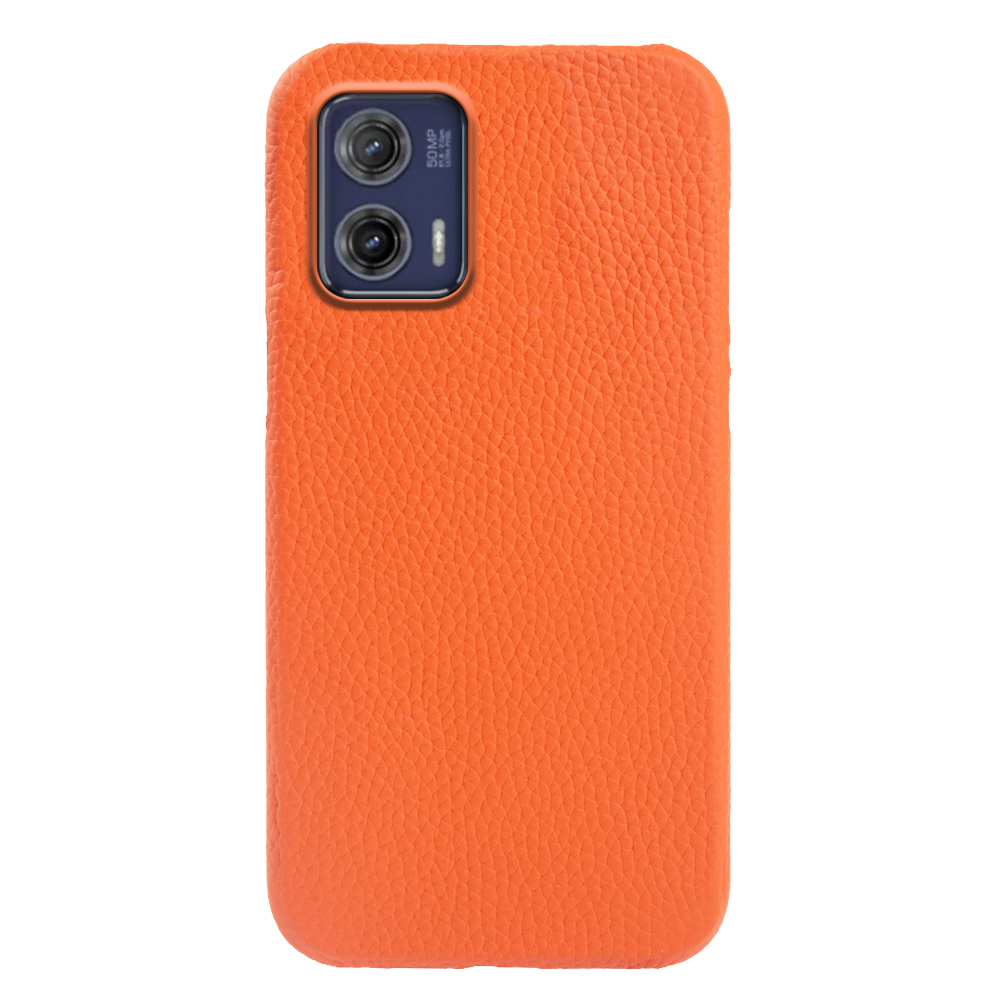 

Für Motorola Moto G73 5G Litchi Textur Magnetic Phone Case Echte Kuhleder+pc -abdeckung - Orange, Motorola Moto G73 5G