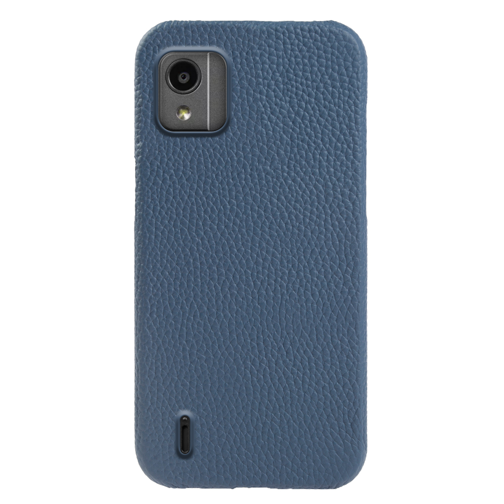 

Bump Proof Cover Für Nokia C110, Echte Kuhleder+pc Magnetic Phone Back Case - Blau, Nokia C110
