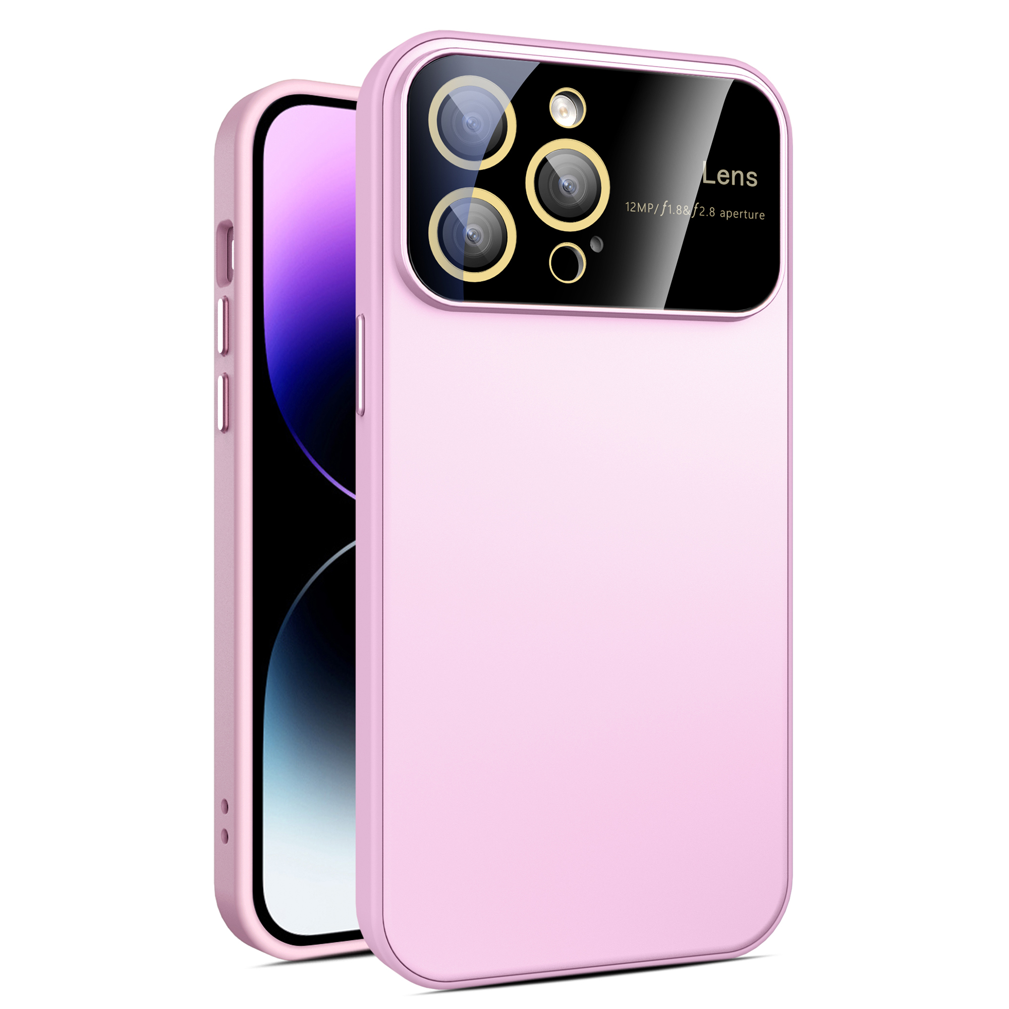 

Protective Pc+tpu-telefonabdeckung Für Iphone 15 Pro Gummierte Anti-fingerabdruck-telefonhülle Integriertes Glaslinsenfilm - Rosa, iPhone 15 Pro