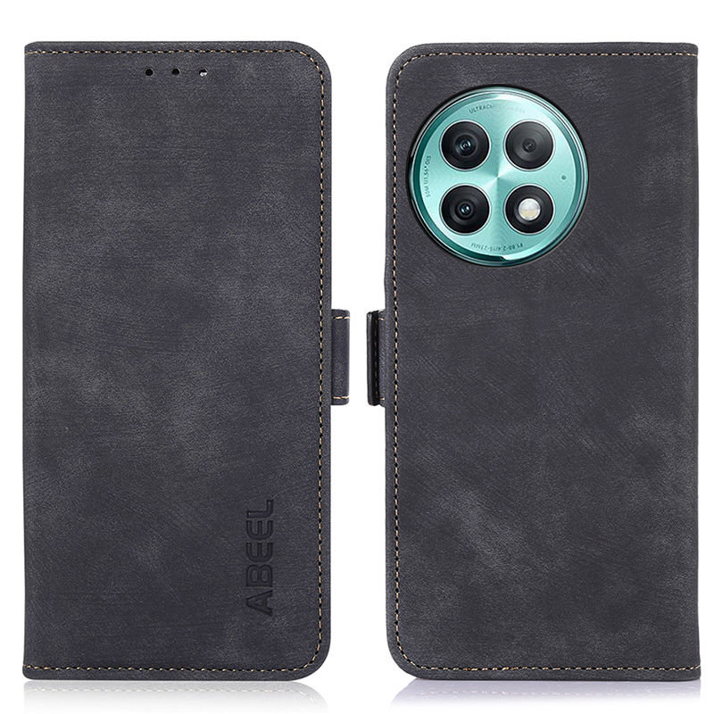 

ABEEL Für Oneplus Ace 2 Pro 5G Anti-Scratch Retro Texture Phone Cover Wallet Ständer PU Leder Telefon Shell Hülle - Schwarz, OnePlus Ace 2 Pro 5G
