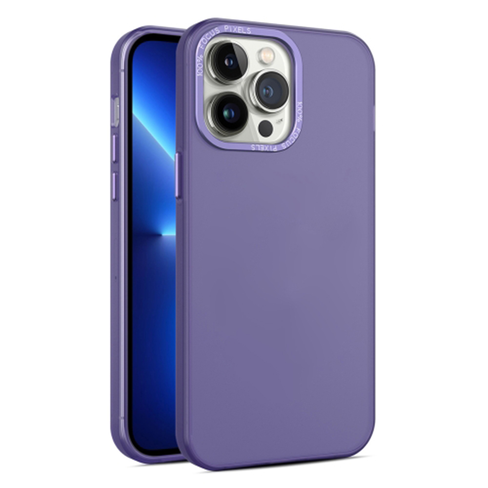 

PC+TPU Translucent Matte Telefon Hülle Für Iphone 15 Pro, Aluminiumlegierung Linsen Rahmenschutz Rückzugsabdeckung - Dunkelviolett, iPhone 15 Pro